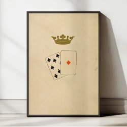 Spillekort og krone 1909 - Plakat