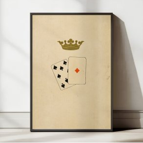 Spillekort og krone 1909 - Plakat