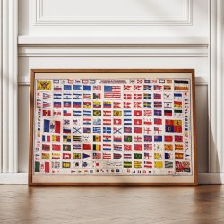 National &amp; Commercial Flags of All Nations - vintage flagplakat