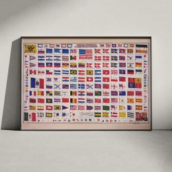 National &amp; Commercial Flags of All Nations - vintage flagplakat