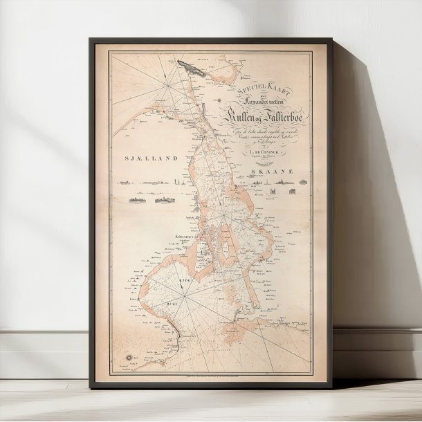 Farvandet Kullen Falsterbo 1830 - Kort