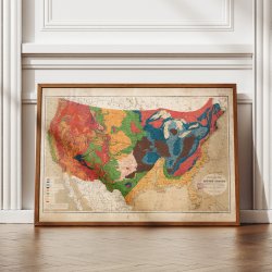 United States of America 1872 - Geologisk Kort