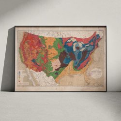 United States of America 1872 - Geologisk Kort