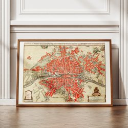 Plan over Paris 1721 - Bykort