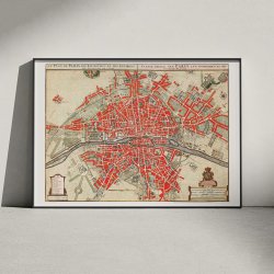 Plan over Paris 1721 - Bykort