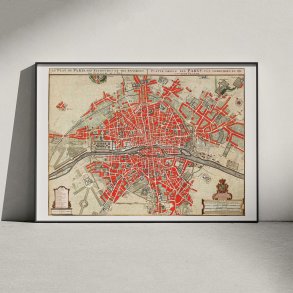 Plan over Paris 1721 - Bykort